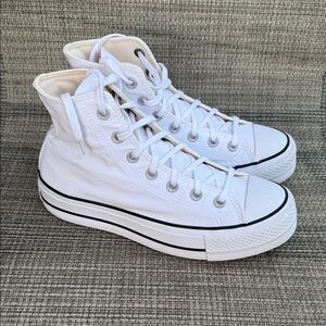 Converse Chuck Taylor All Star Lift Platform Hi-Top White Womens Canvas Sneakers